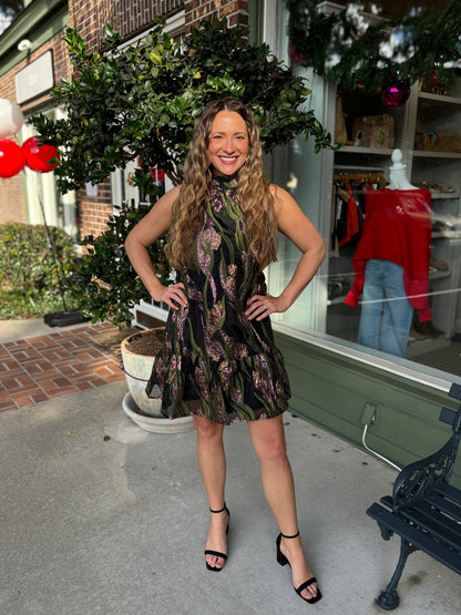 Out On The Town Dress - Black Floral - KJ Clothier