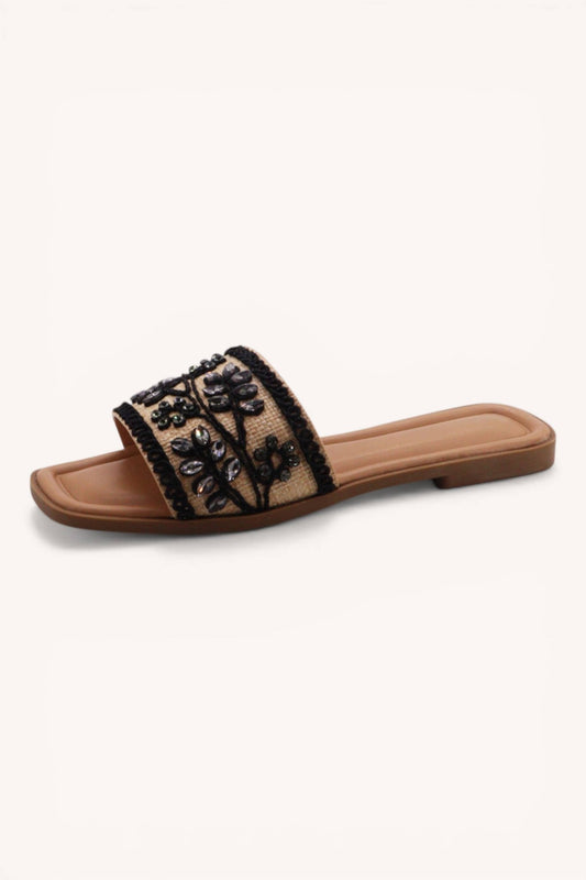 Outlook Beaded Sandal - Black - KJ Clothier