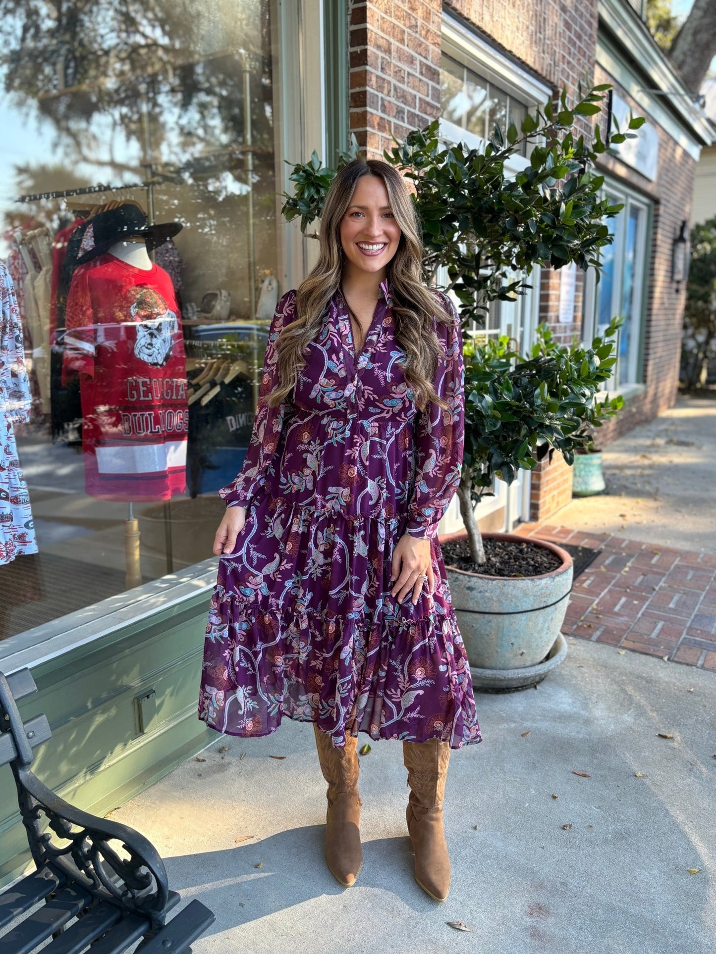 Paisley Plum Dress - KJ Clothier