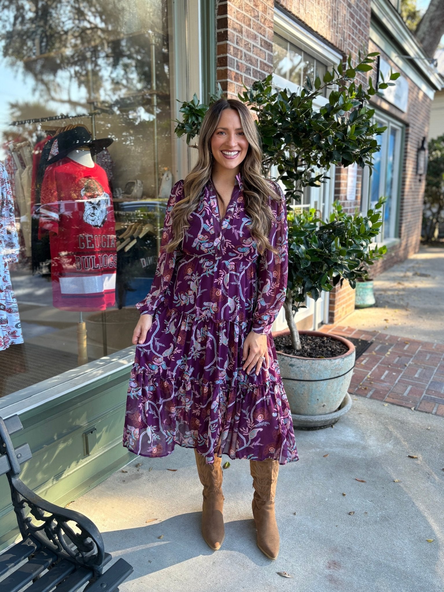 Paisley Plum Dress - KJ Clothier