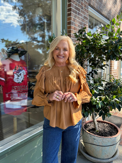 Pass The Dressing Top - Camel - KJ Clothier