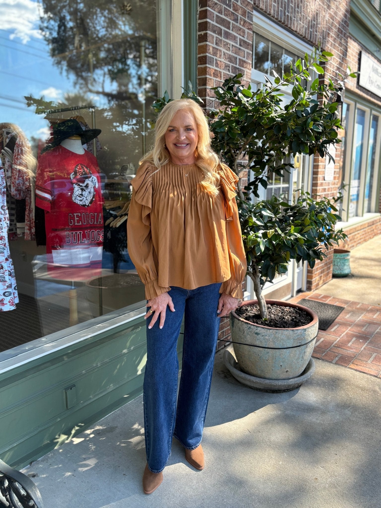 Pass The Dressing Top - Camel - KJ Clothier