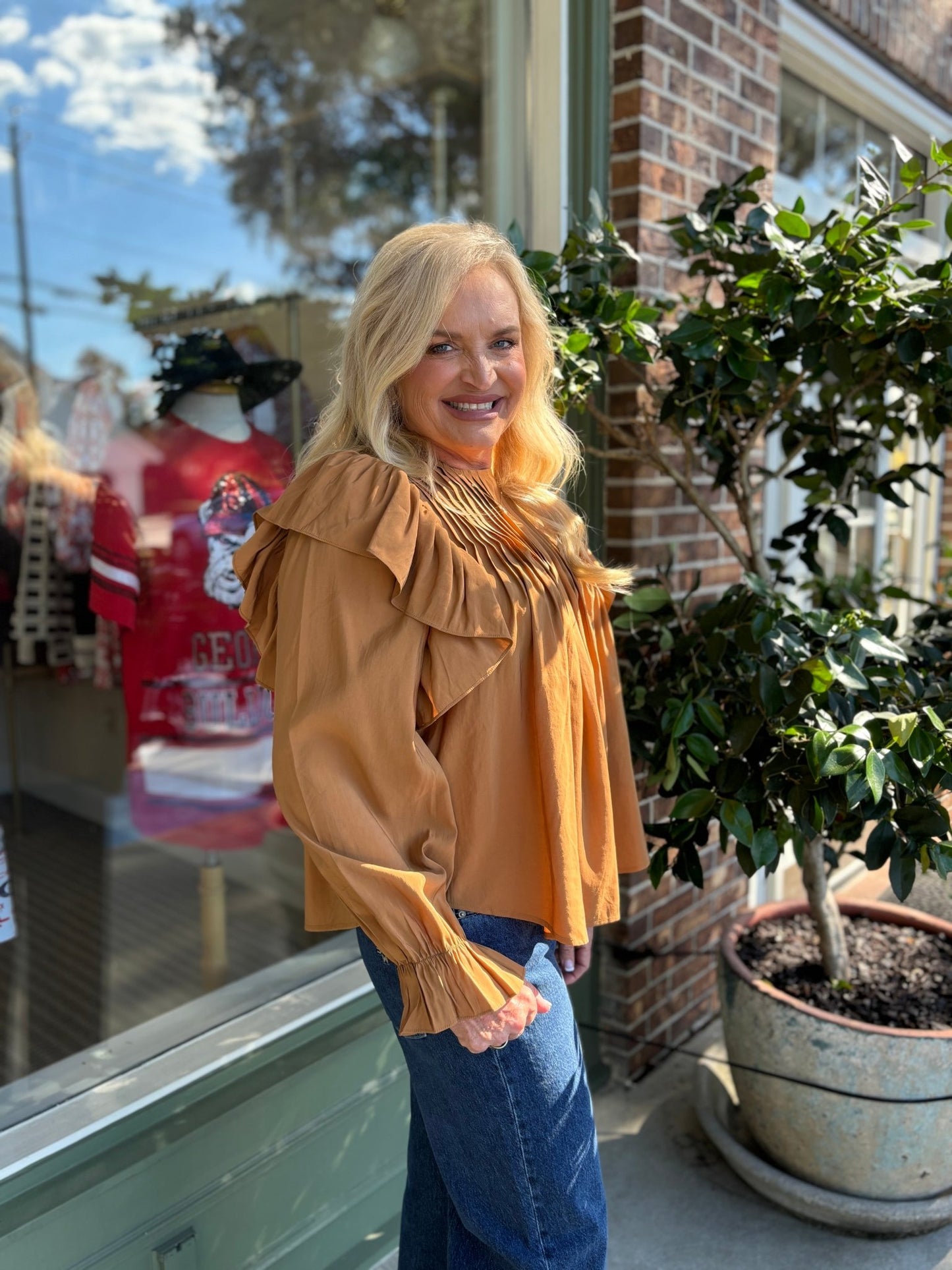 Pass The Dressing Top - Camel - KJ Clothier