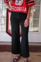 Patch Pocket Cropped Denim - Washed Black