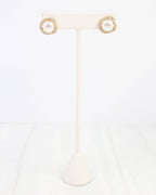 Pendleton Pearl and Crystal Stud - Gold - KJ Clothier