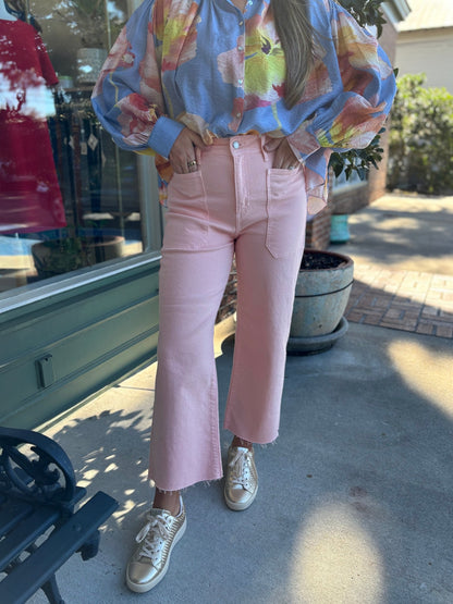 Perfectly Peach Cropped Denim - KJ Clothier