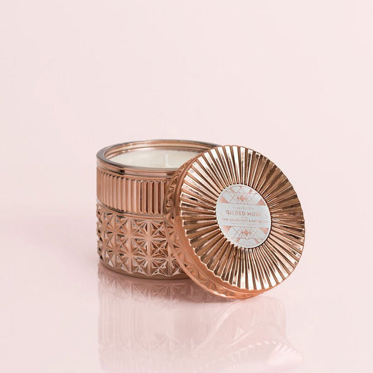 Pink Grapefruit & Prosecco Gilded Faceted Jar, 11 oz - KJ Clothier