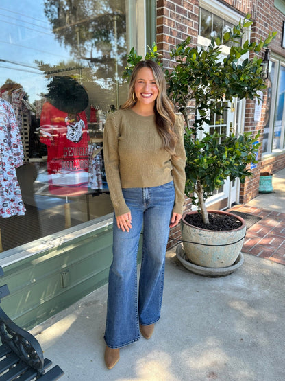 Presley Puff Sleeve Sweater - Olive - KJ Clothier