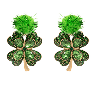 Puff Post Shamrock Earrings - KJ Clothier