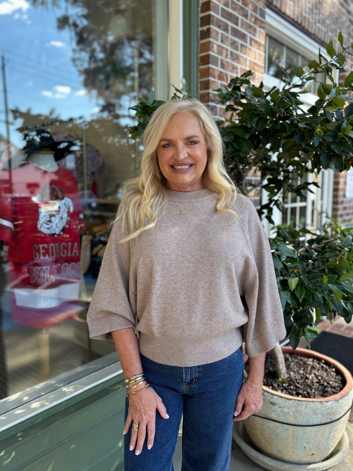 Raglan Lightweight Sweater - Mocha - KJ Clothier