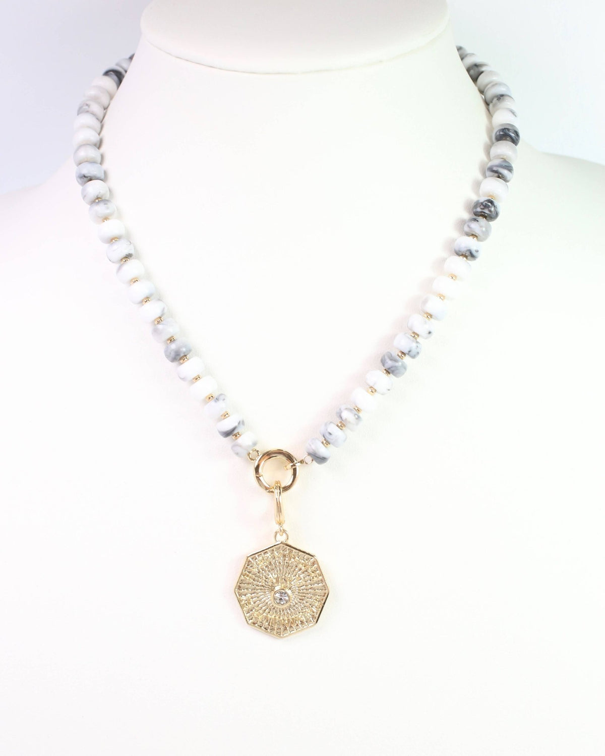 Rawlins Octagon Disc Charm - Gold - KJ Clothier