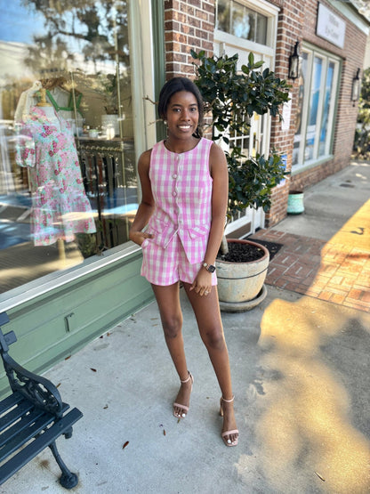Reese Set - Pink Gingham - KJ Clothier