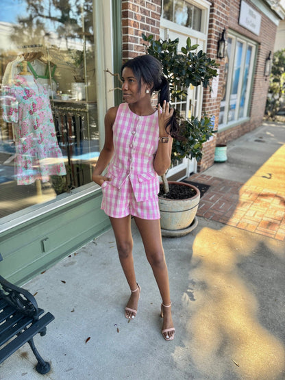 Reese Set - Pink Gingham - KJ Clothier