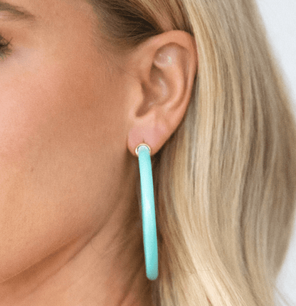 Robins Egg Hoop Earrings – Large - KJ Clothier