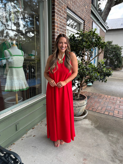 Rubi Halter Neck Maxi Dress - KJ Clothier