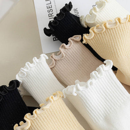 Ruffle Socks - Khaki - KJ Clothier