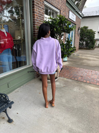 Saint Simons Mock Neck Sweatshirt - Lavender - KJ Clothier