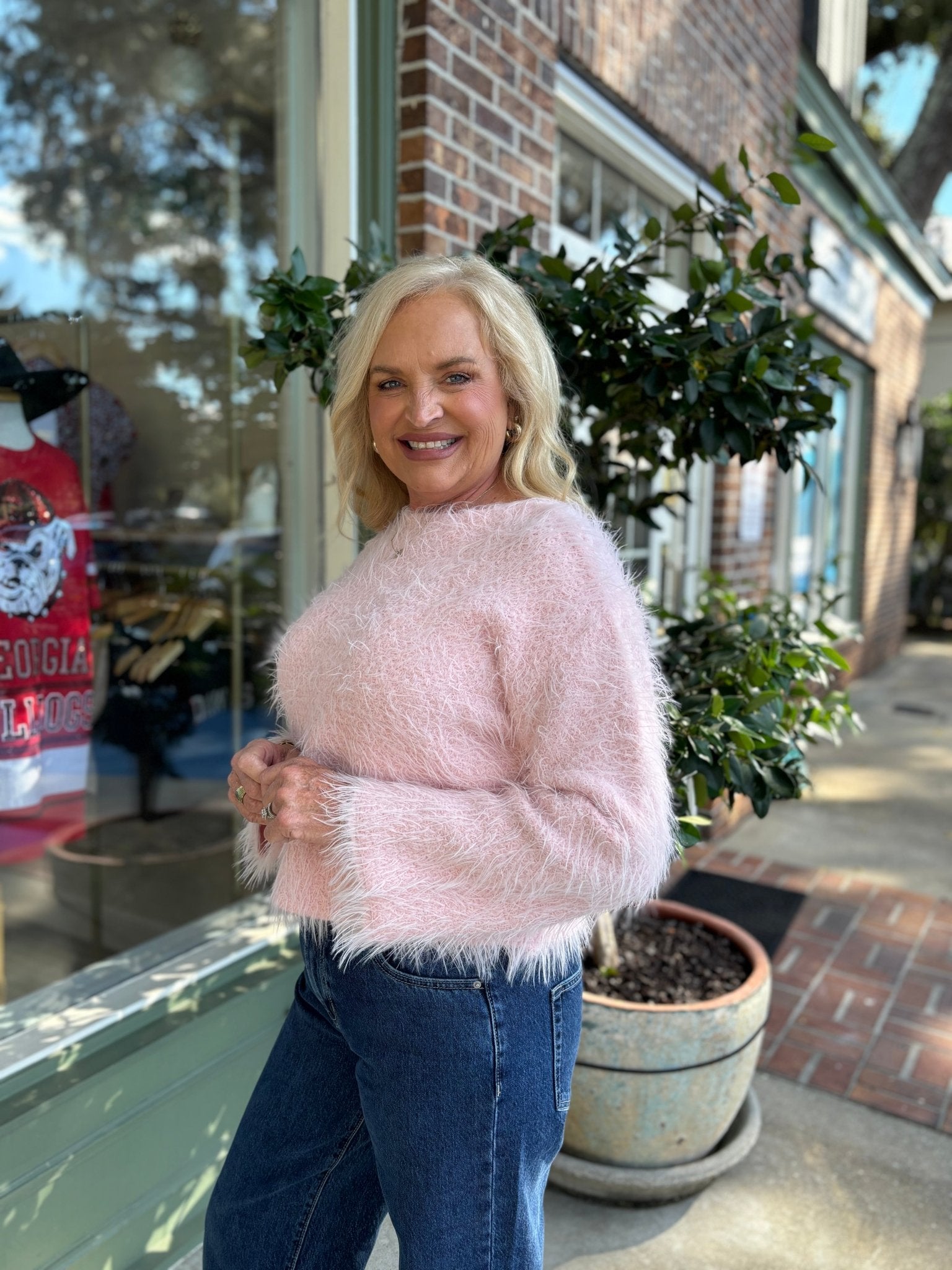 Shaggy Sweater - Light Pink - KJ Clothier