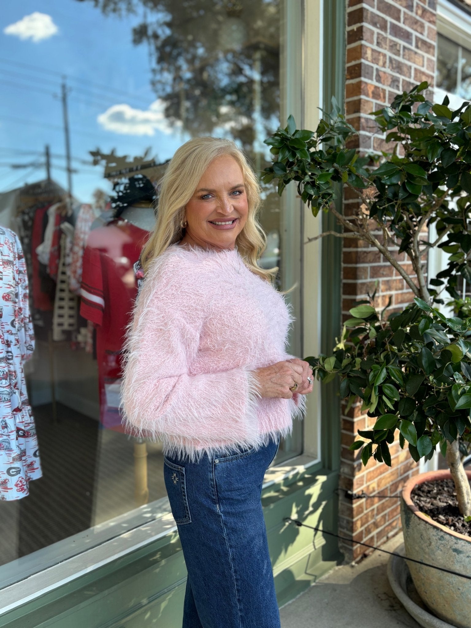 Shaggy Sweater - Light Pink - KJ Clothier