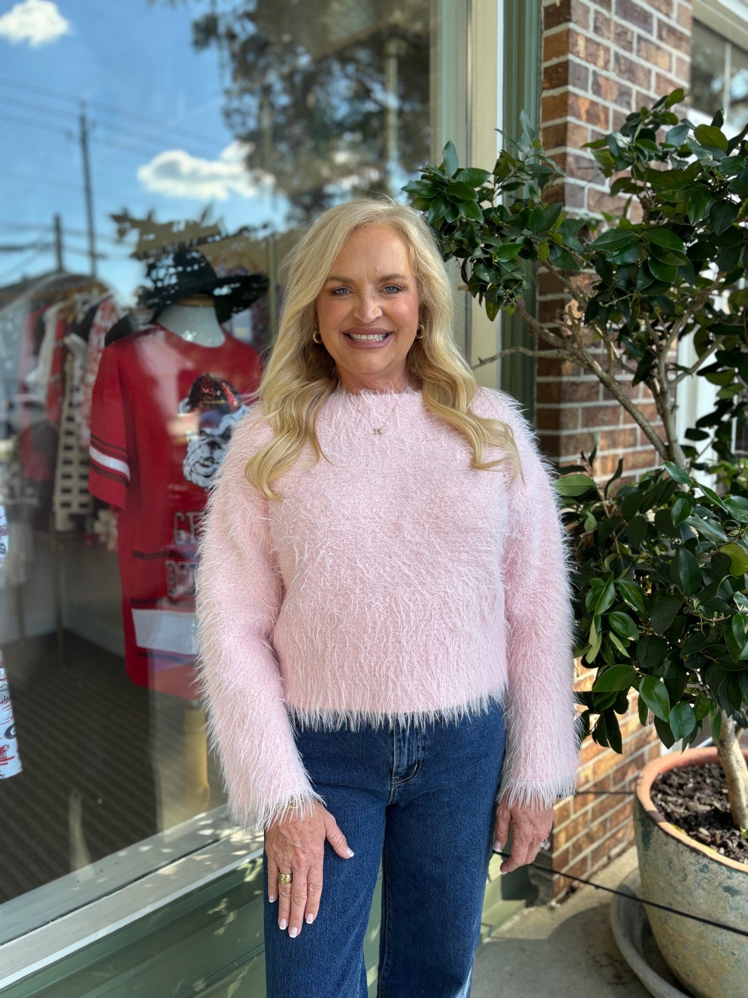 Shaggy Sweater - Light Pink - KJ Clothier