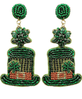 Shamrock Hat Beaded Earrings - KJ Clothier