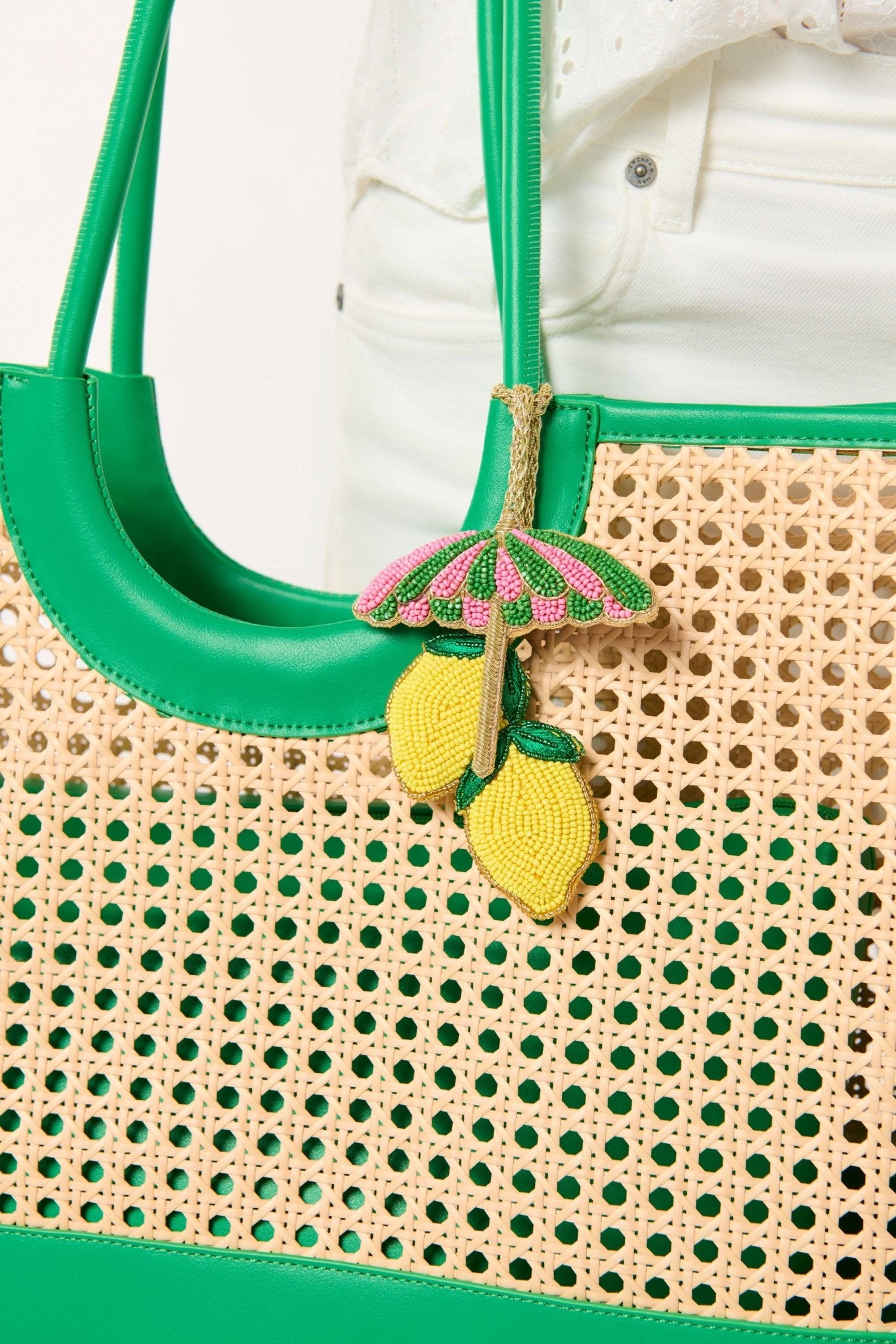 Shiraleah - Lemon Umbrella Beaded Bag Charm - KJ Clothier