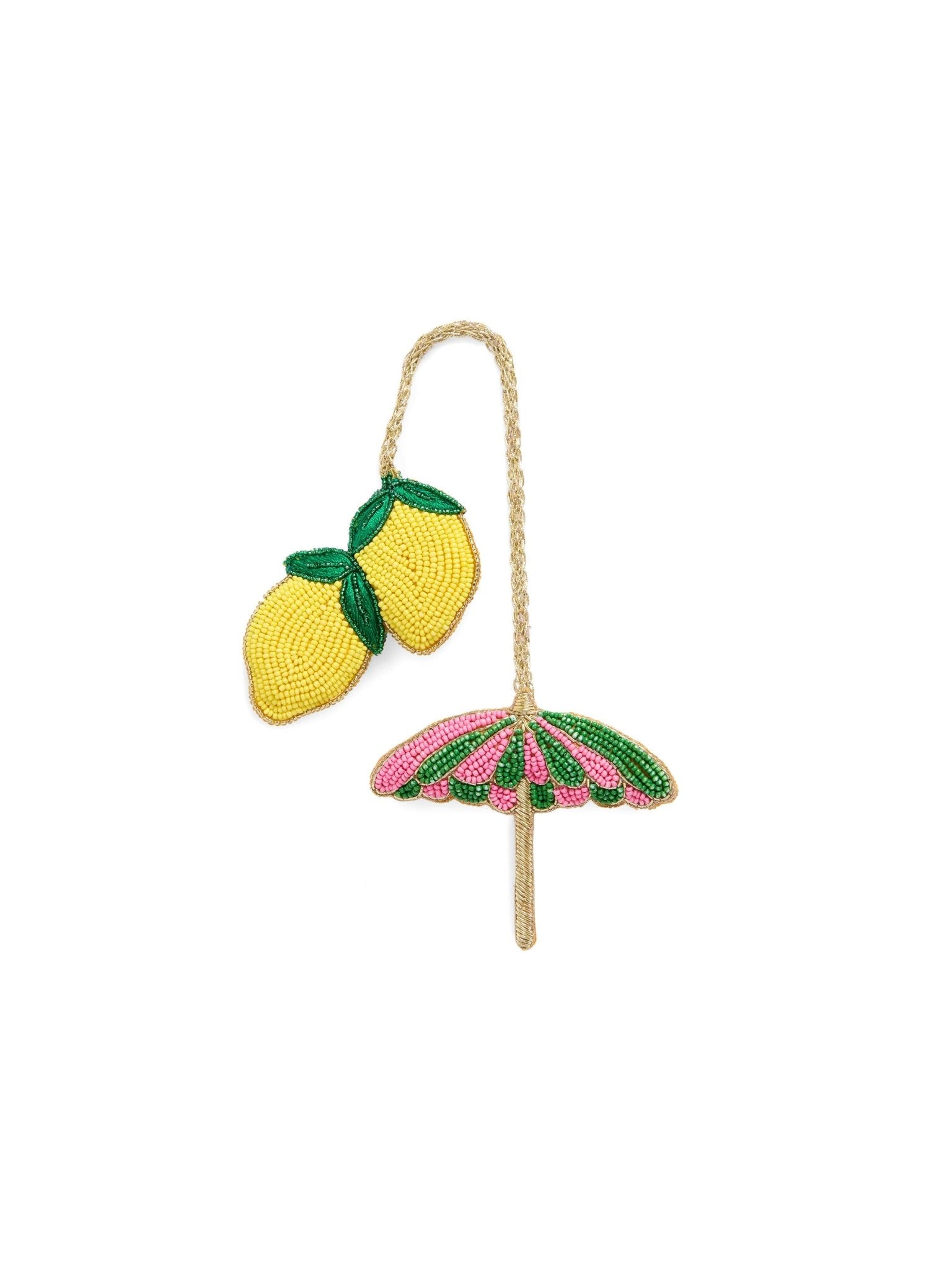 Shiraleah - Lemon Umbrella Beaded Bag Charm - KJ Clothier