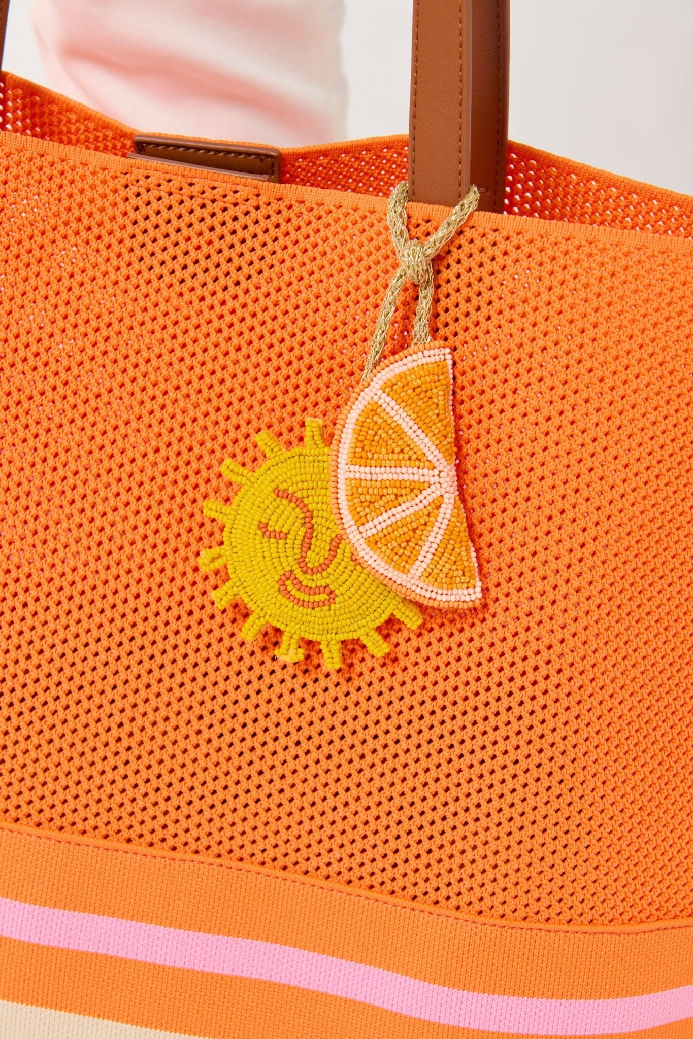 Shiraleah - Orange Beaded Bag Charm - KJ Clothier