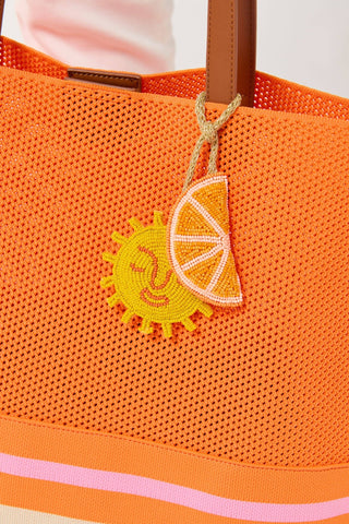 Shiraleah - Orange Beaded Bag Charm - KJ Clothier