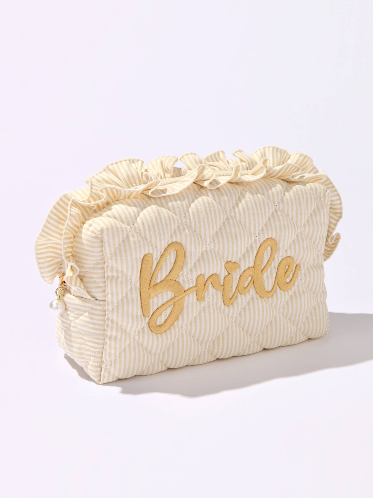 Shiraleah - Ruffle "Bride" Large Zip Pouch - KJ Clothier