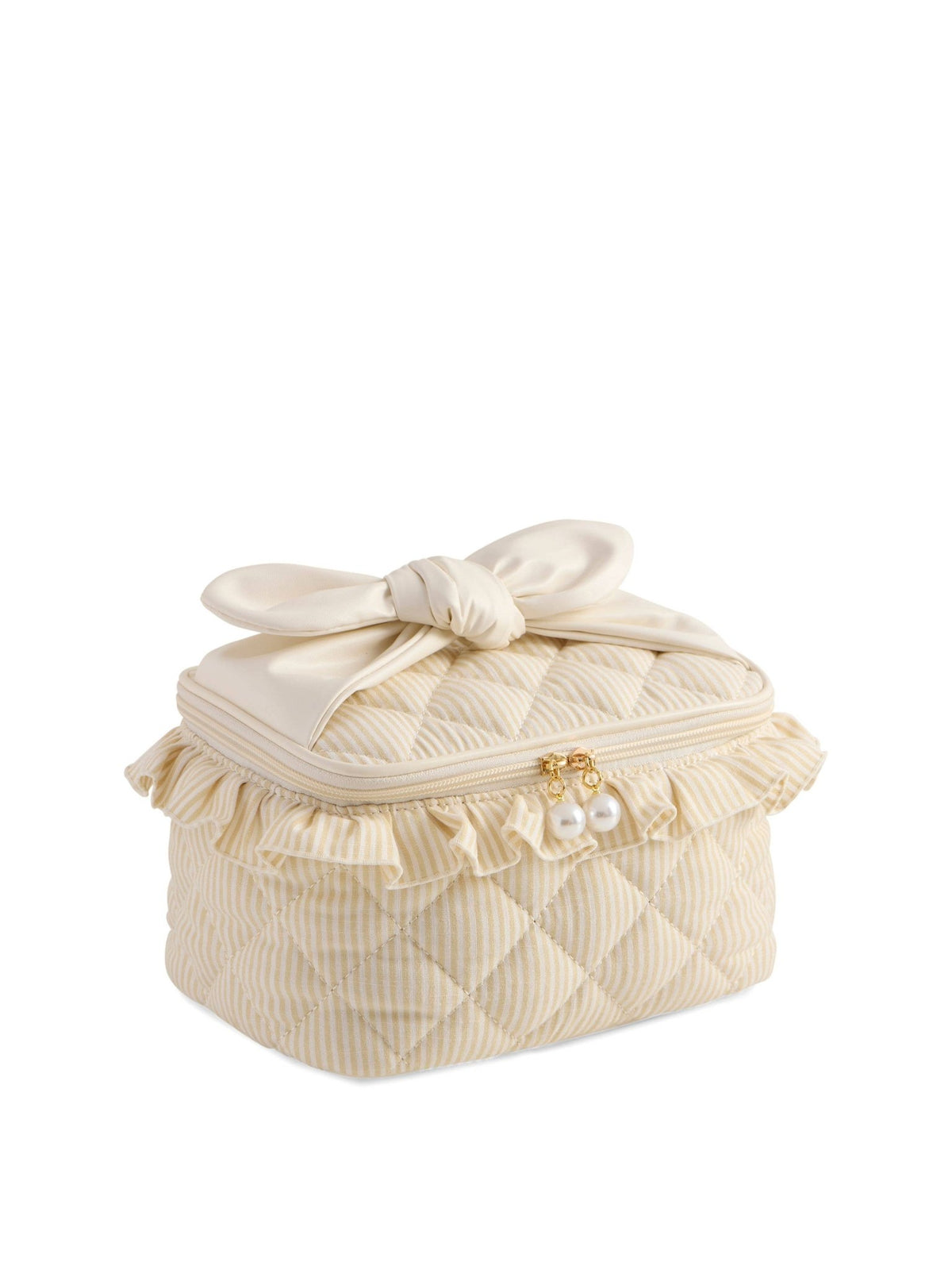 Shiraleah - Ruffle Cosmetic Case - Ivory - KJ Clothier
