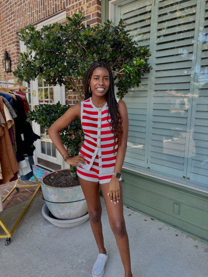 Show Me Your MuMu - Devin Tank - Red Stripe Delight Knit - KJ Clothier