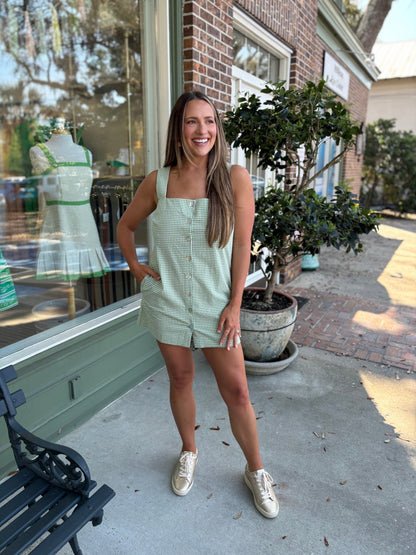 Show Me Your MuMu - Everly Mini Dress - Field Green Gingham - KJ Clothier