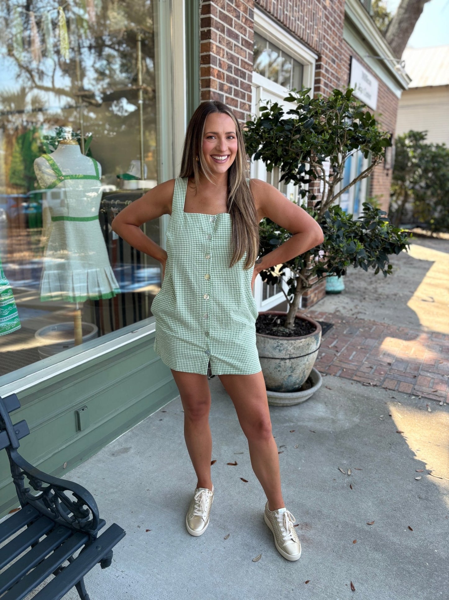 Show Me Your MuMu - Everly Mini Dress - Field Green Gingham - KJ Clothier