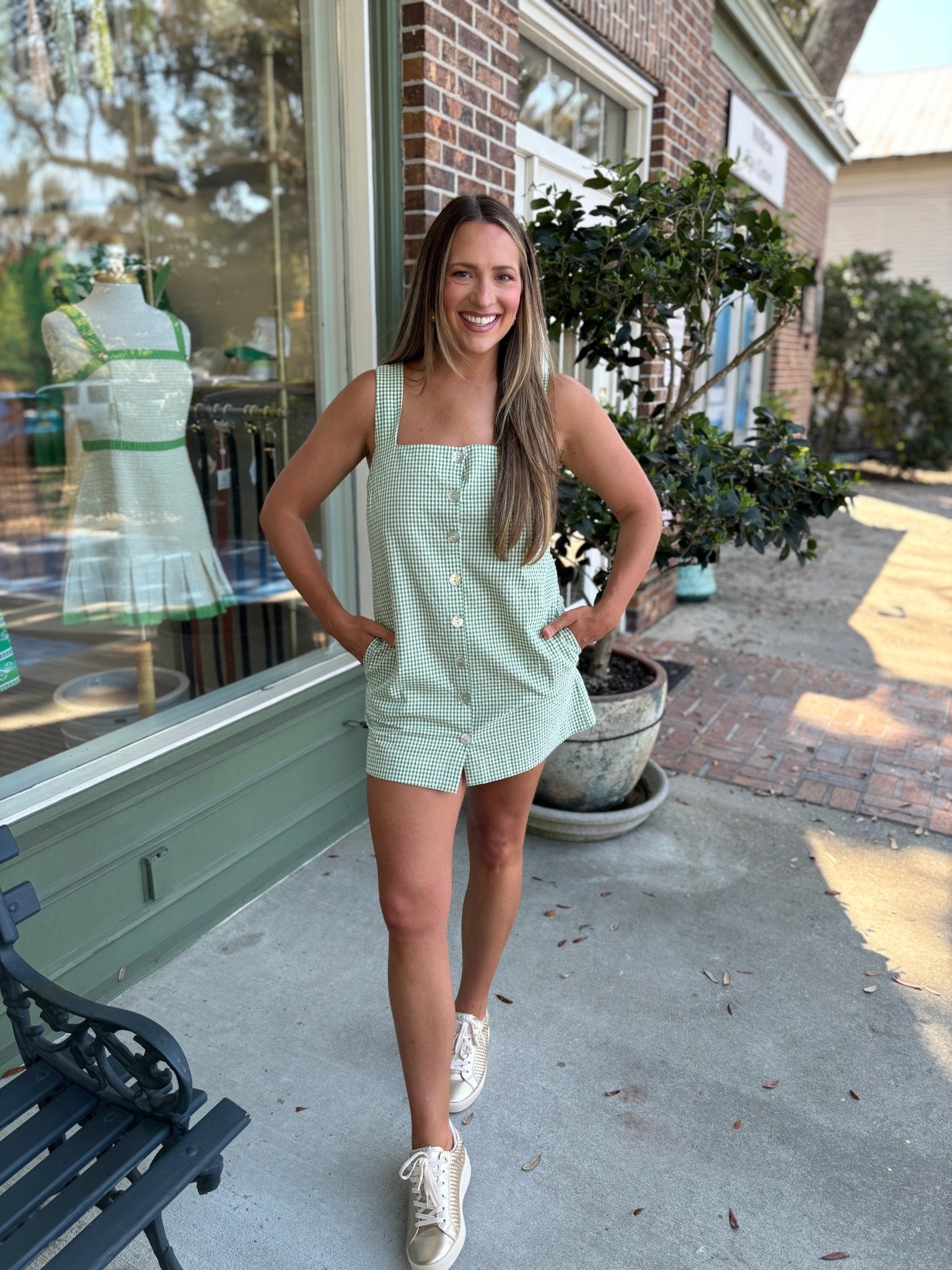 Show Me Your MuMu - Everly Mini Dress - Field Green Gingham - KJ Clothier