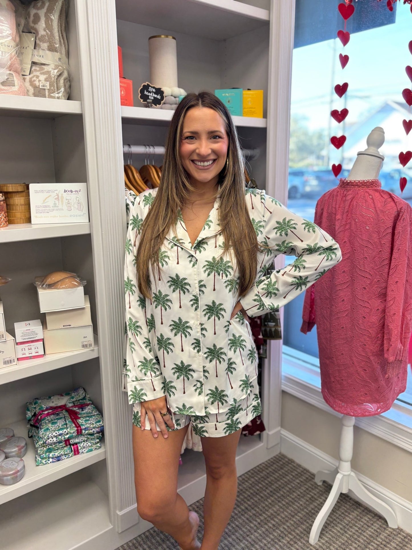 Show Me Your MuMu - Favorite PJ Set - Palm Tree Silky - KJ Clothier