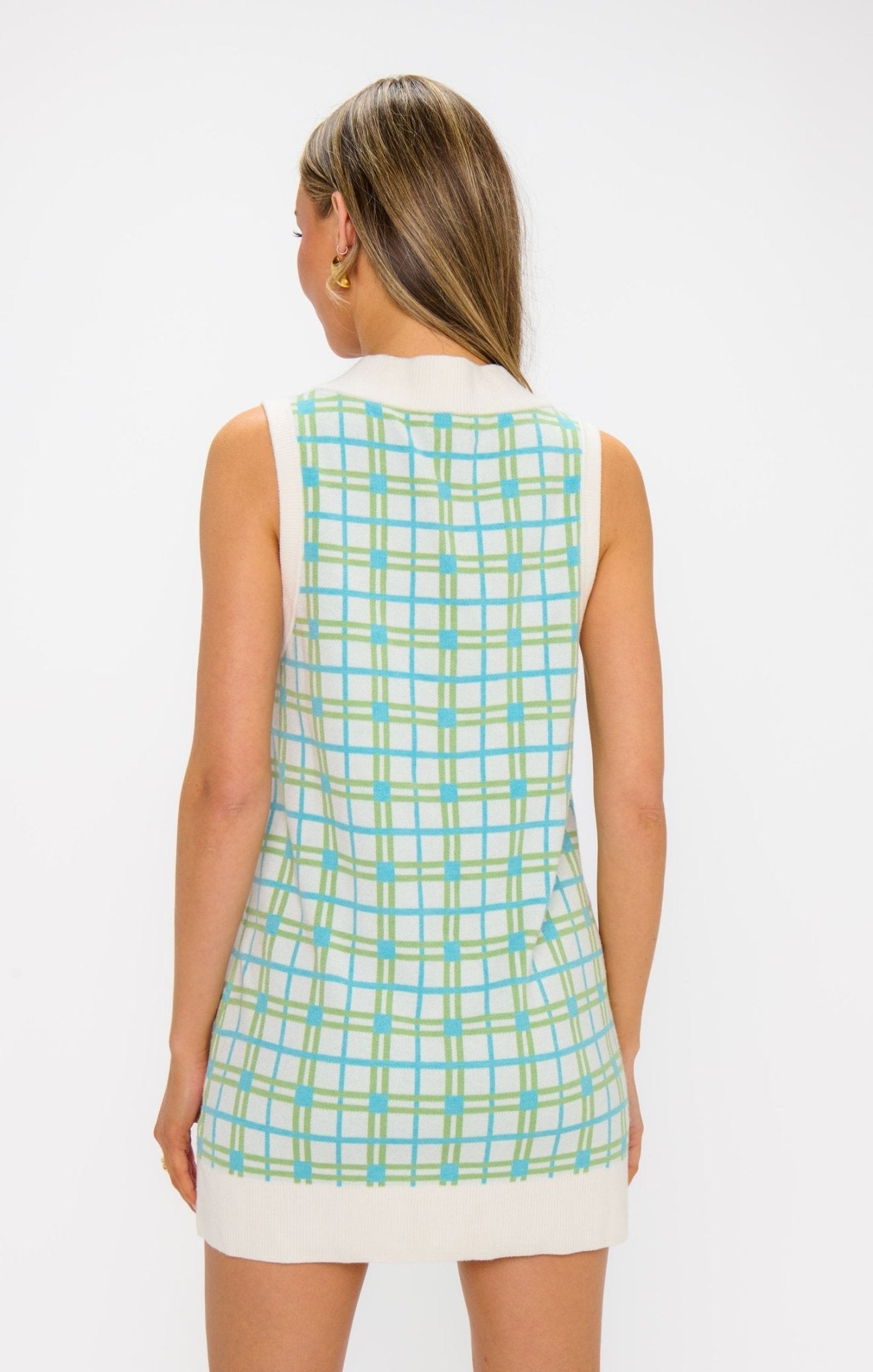 Show Me Your MuMu - Hartford Tank Sweater Dress - On The Green Plaid - KJ Clothier
