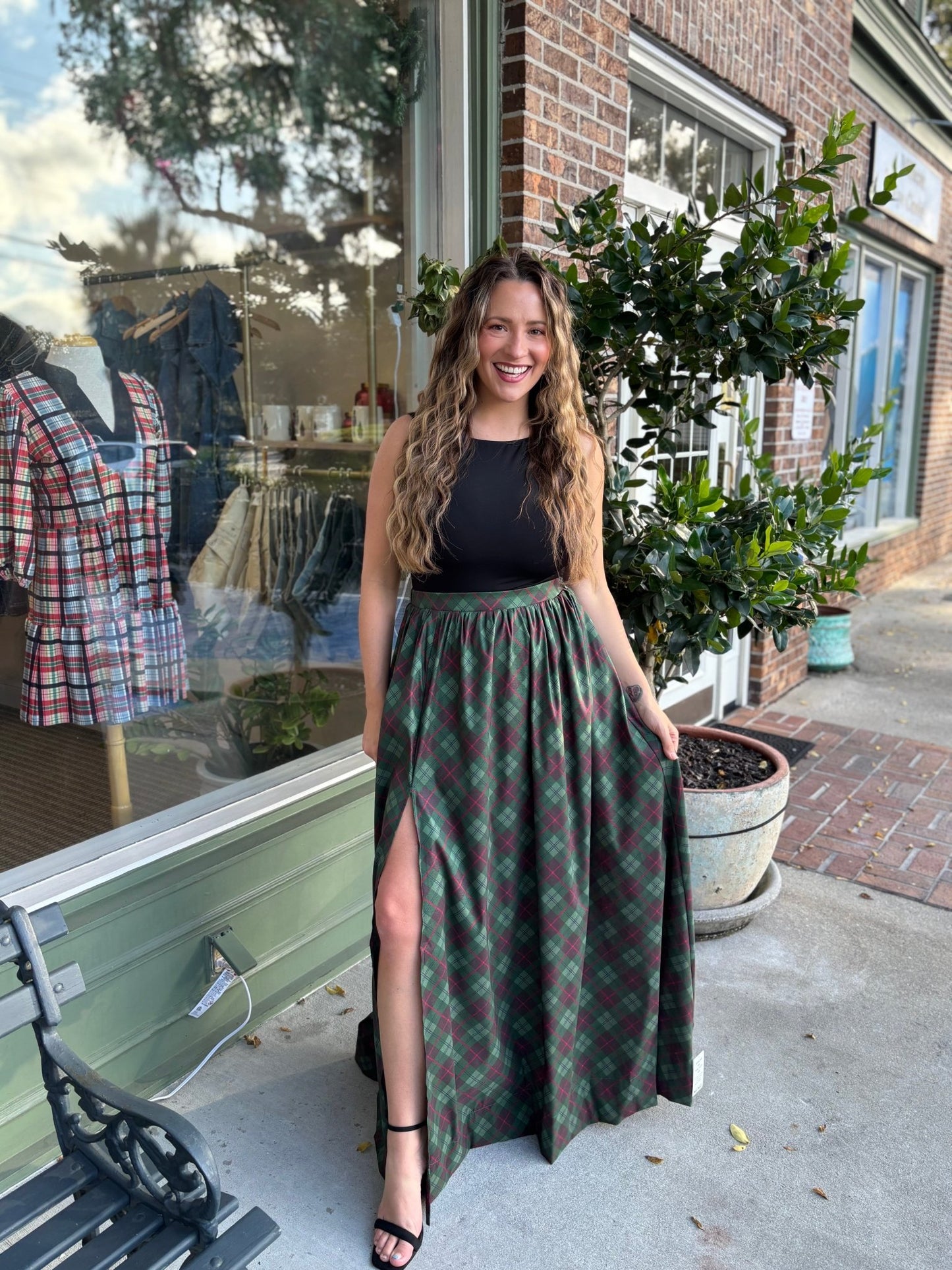 Show Me Your MuMu - Monroe Maxi Skirt - Mistletoe Plaid - KJ Clothier