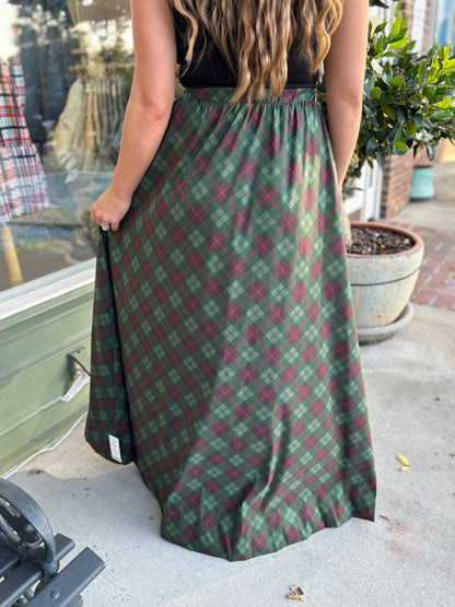 Show Me Your MuMu - Monroe Maxi Skirt - Mistletoe Plaid - KJ Clothier