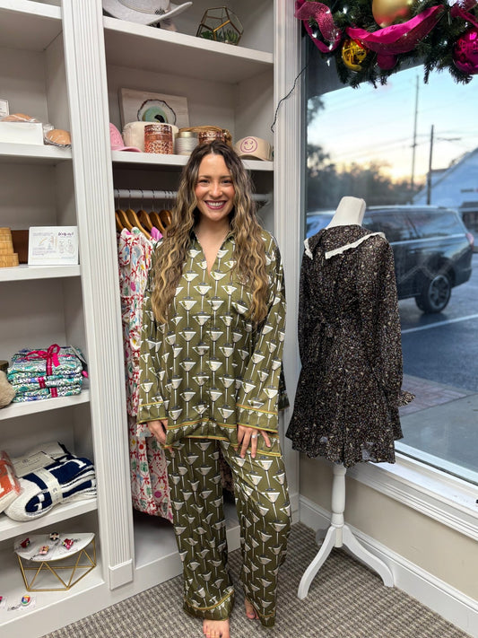 Show Me Your MuMu - Overslept PJ Set - Extra Dirty Martini Silky - KJ Clothier