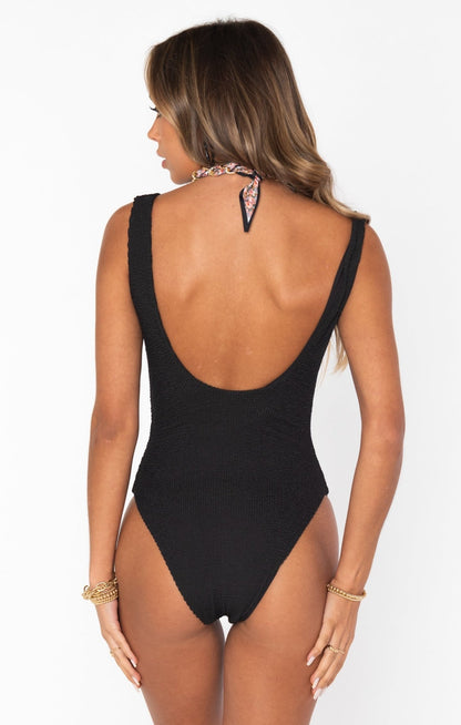 Show Me Your MuMu - The Scrunch One Piece - Black Scrunch - KJ Clothier