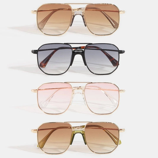 Simple Square Aviator Sunglasses Set - KJ Clothier