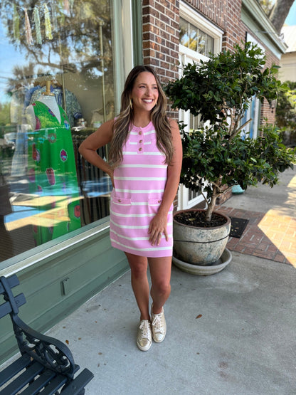 Simply Sweet Dress - Pink Stripe - KJ Clothier