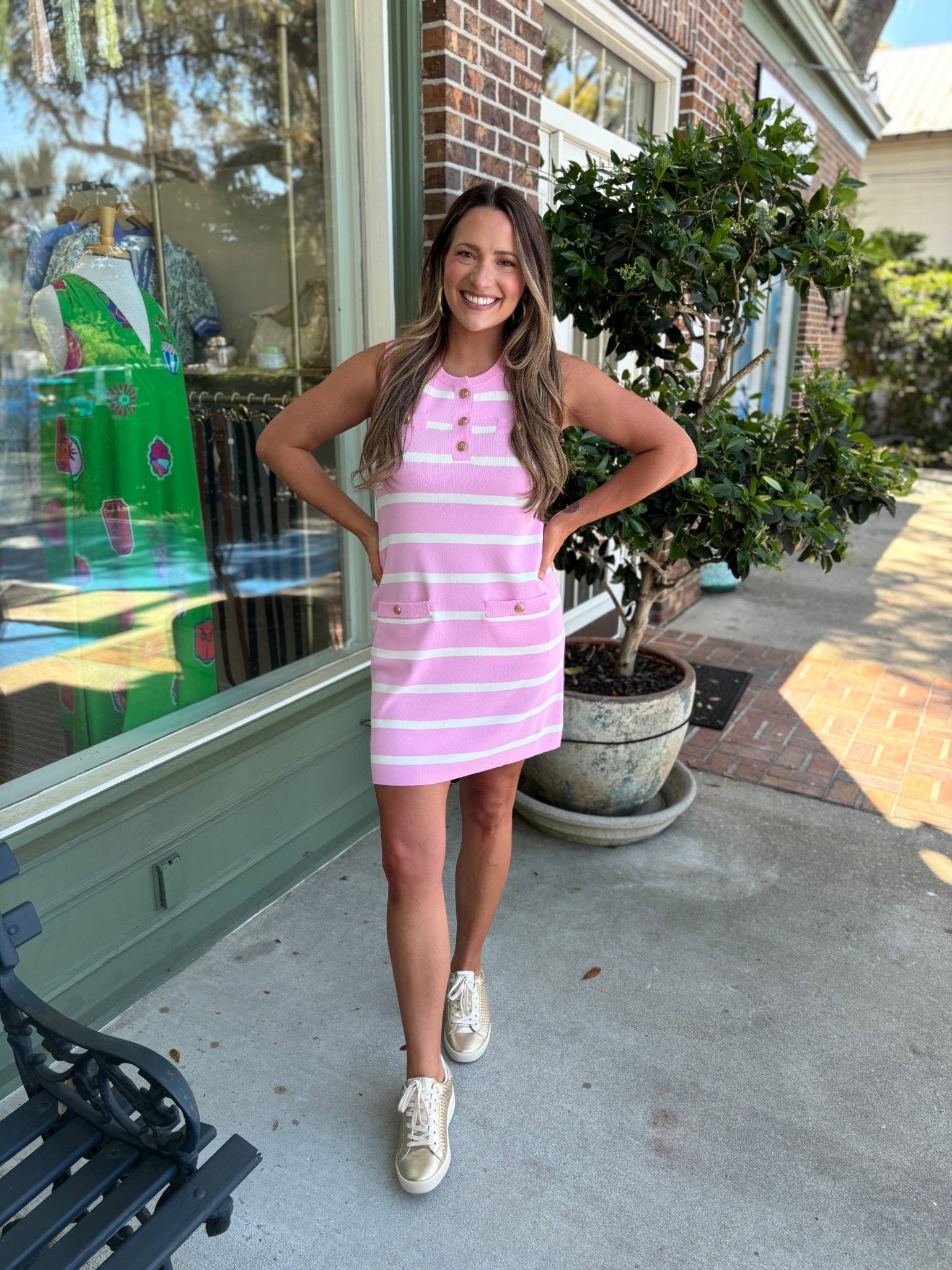 Simply Sweet Dress - Pink Stripe - KJ Clothier