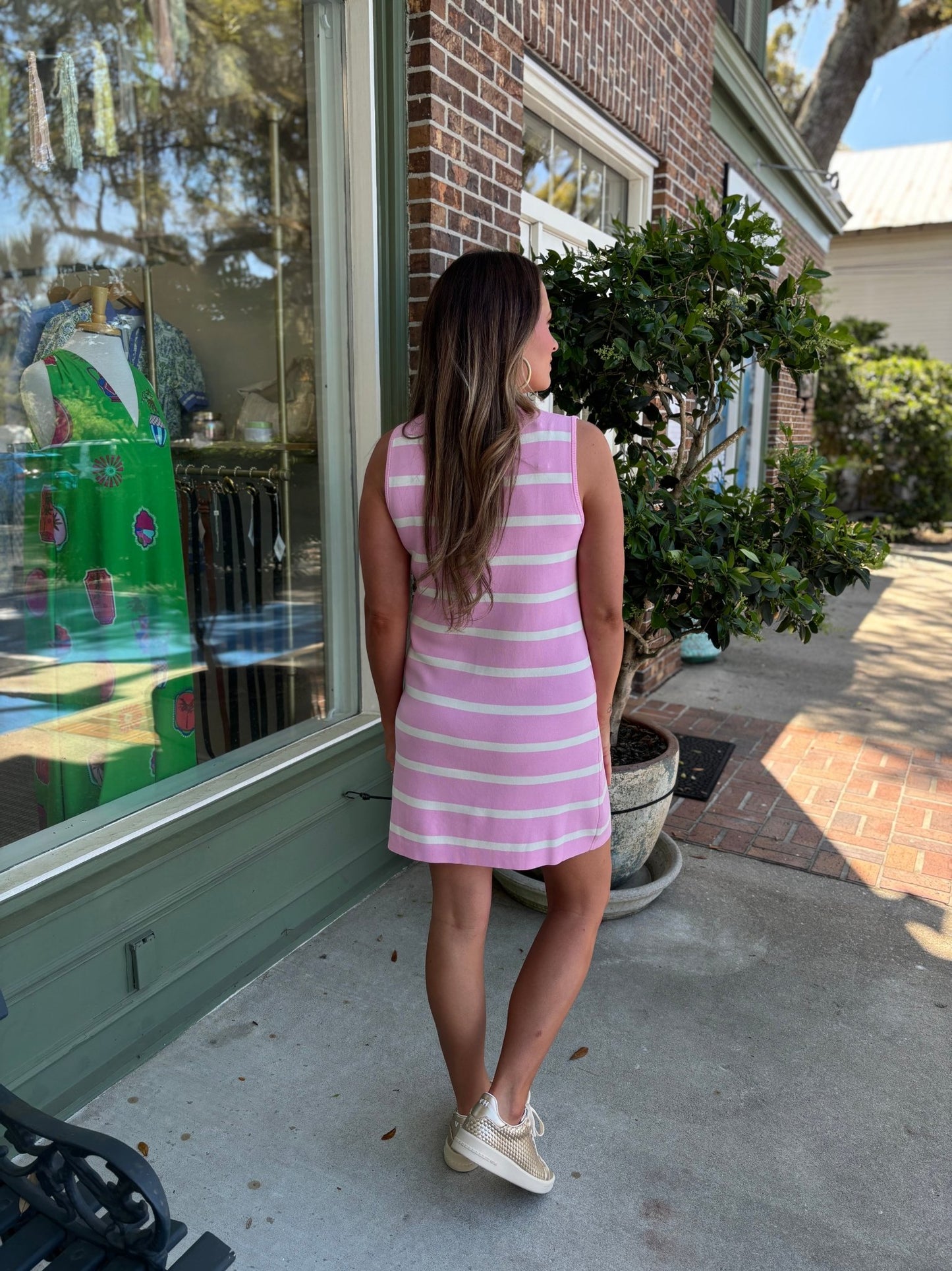 Simply Sweet Dress - Pink Stripe - KJ Clothier