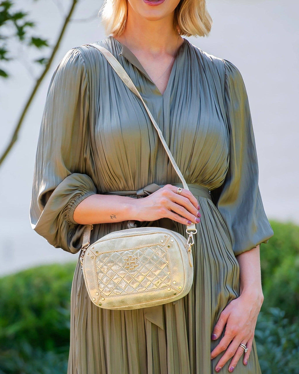 Sloane Studded Crossbody - Champagne Pop - KJ Clothier