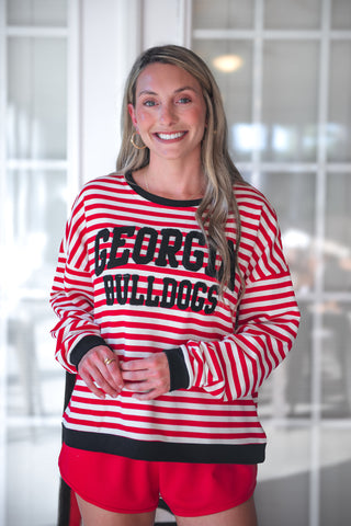 Stewart Simmons - Georgia Society Striped Pullover