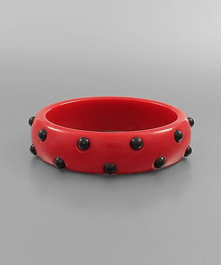 Studded Bracelet - Red & Black - KJ Clothier