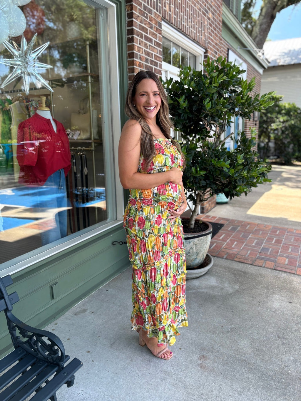 Taste of Summer Textured Strapless Dress - Fruity - KJ Clothier