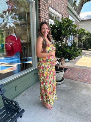 Taste of Summer Textured Strapless Dress - Fruity - KJ Clothier